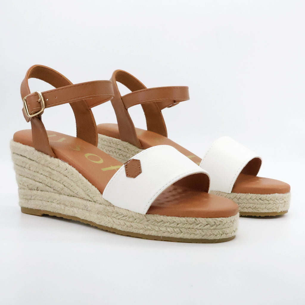 SANDALIA CUÑA BLANCA MUJER MYSOFT 25M153