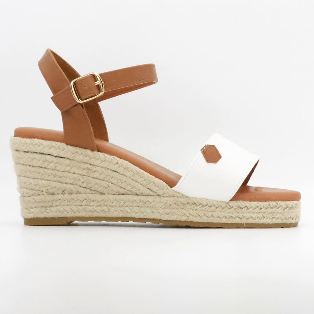 SANDALIA CUÑA BLANCA MUJER MYSOFT 25M153
