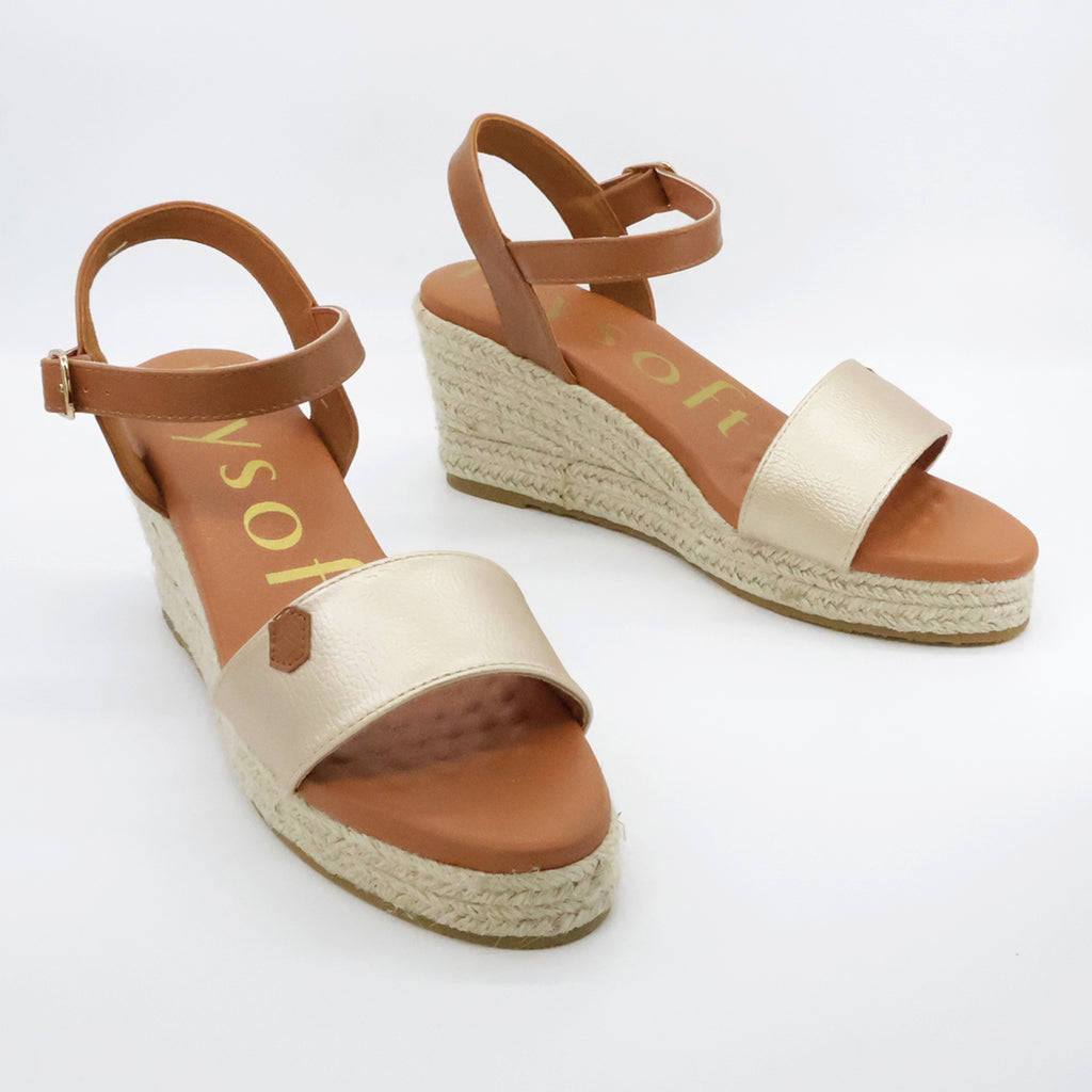 ´SANDALIA CUÑA YUTE PLATINO MUJER MYSOFT 25M153