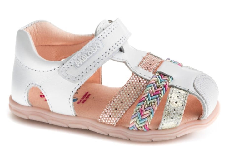 SANDALIAS RESPETUOSO NIÑOS PABLOSKY 67100 BLANCO TRENZA COLORES