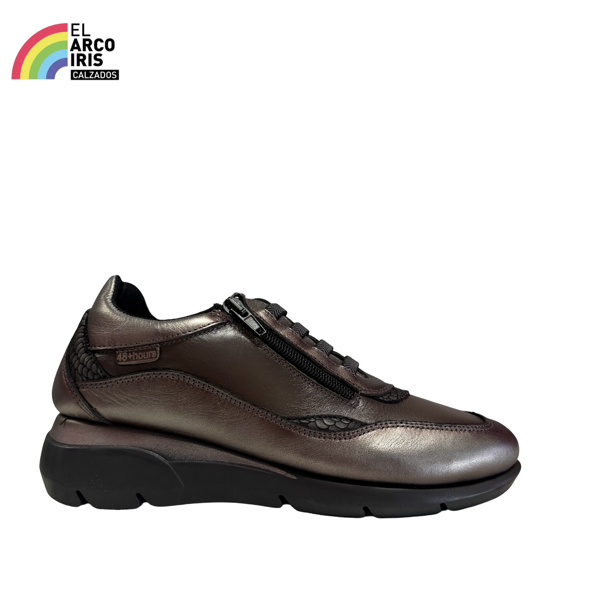 ZAPATO MUJER CREMALLERA 48HORAS 620701 GRIS