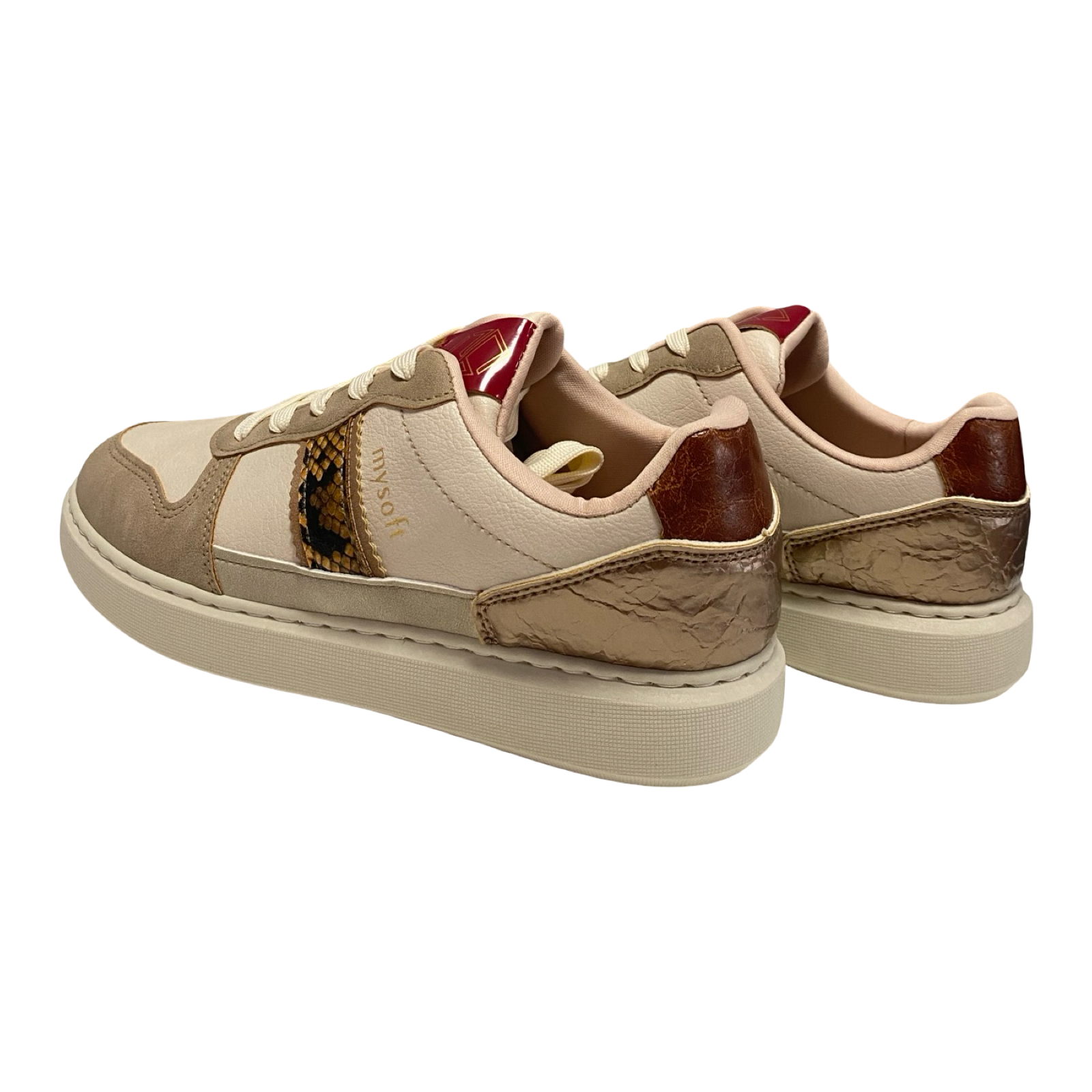 ZAPATO MUJER BEIG/CAMEL CORDONES MYSOFT 25M600