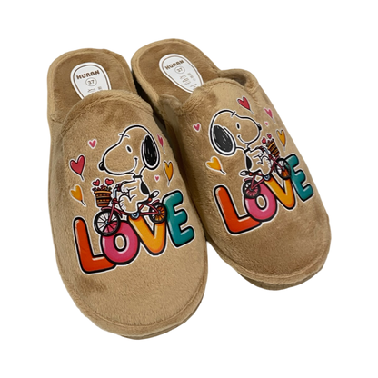 ZAPATILLA MUJER CASA  SNOOPY HU- 400 BEIG