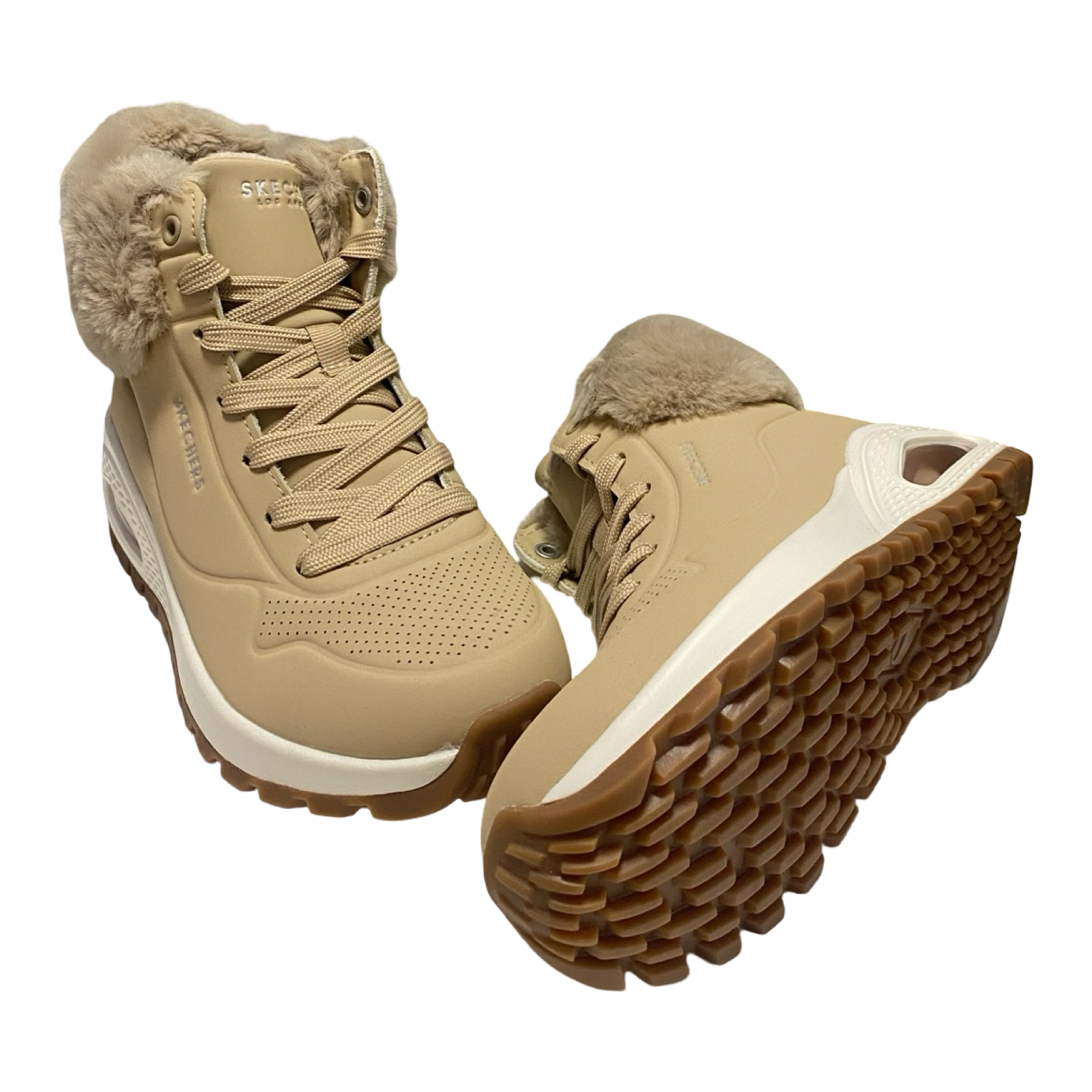 BOTA MUJER SKECHERS CORDONES 167274 SAND