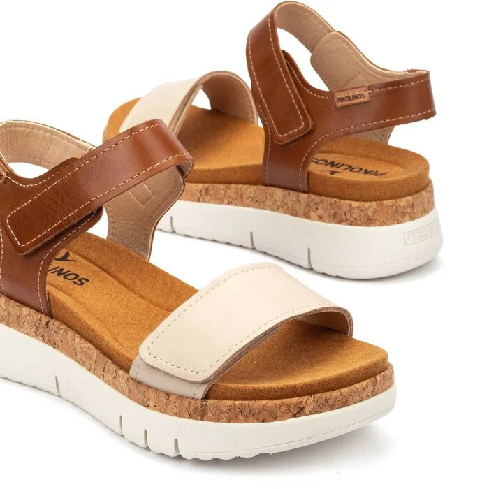 SANDALIA MUJER PIKOLINOS PALMA COMBI NATA MARFIL  0940