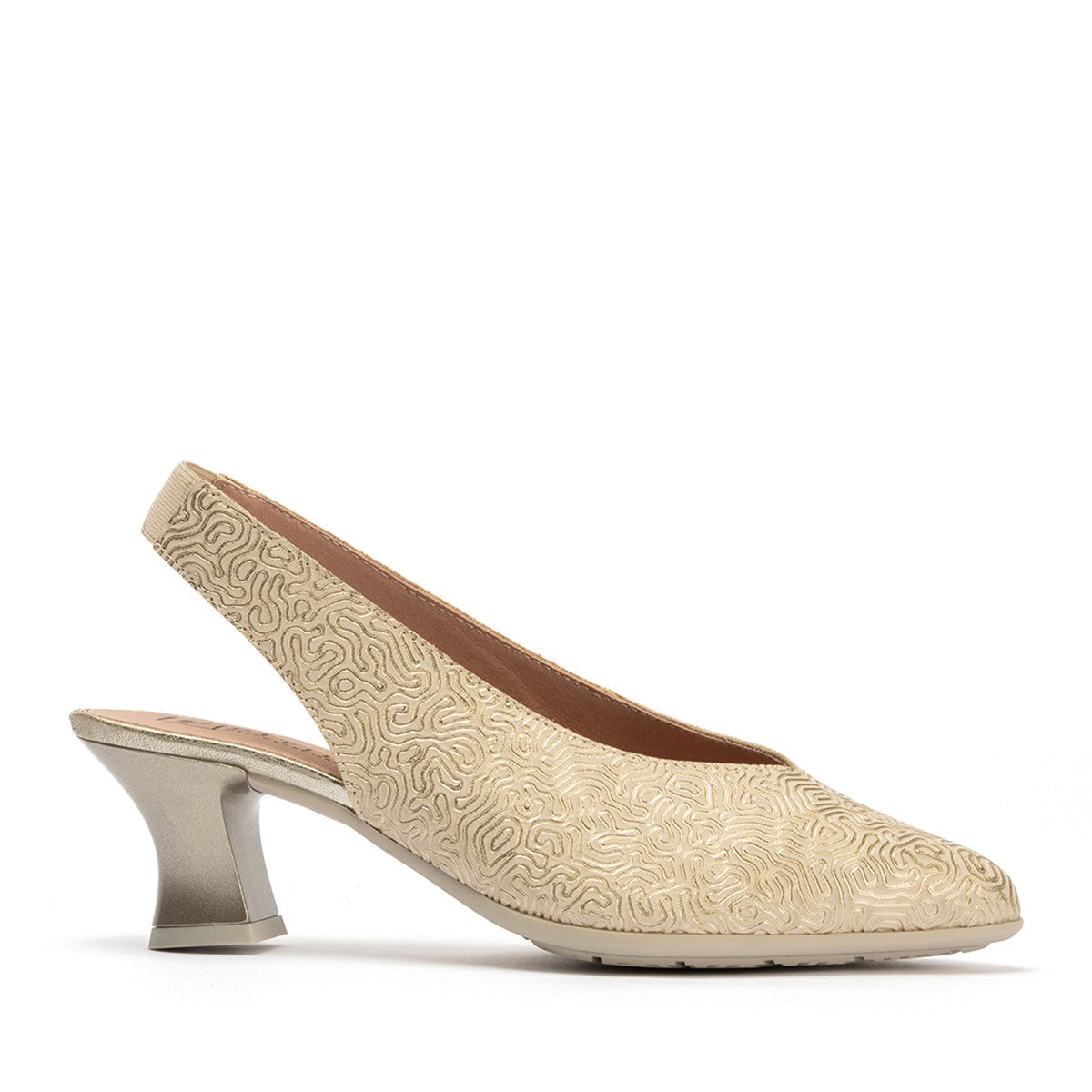 ZAPATO DESTALONADO MUJER PITILLOS ORO 11180