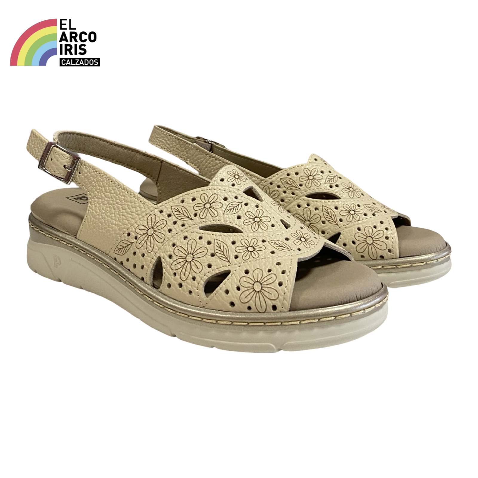 SANDALIAS MUJER PTILLOS 11001 BEIG