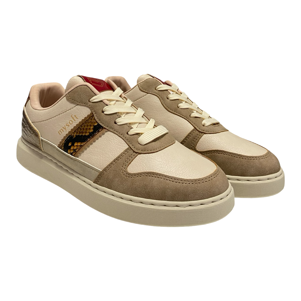 ZAPATO MUJER BEIG/CAMEL CORDONES MYSOFT 25M600