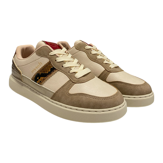ZAPATO MUJER BEIG/CAMEL CORDONES MYSOFT 25M600