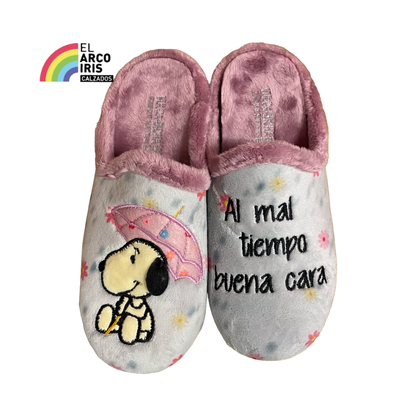 ZAPATILLA MUJER CASA VULCABICHA 4341 SNOOPY MARGARITAS