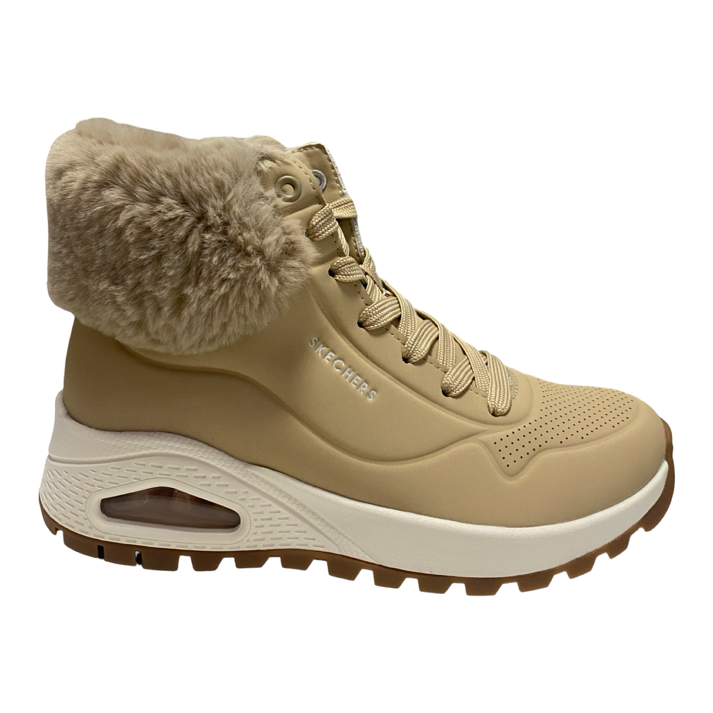 BOTA MUJER SKECHERS CORDONES 167274 SAND