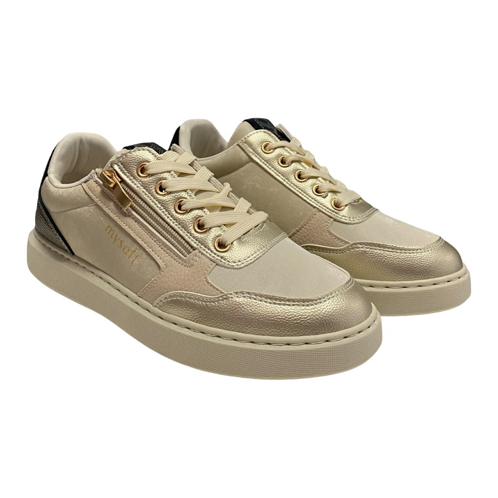 ZAPATO MUJER CREMALLERA BEIG/PLATINO MYSOFT 25M605