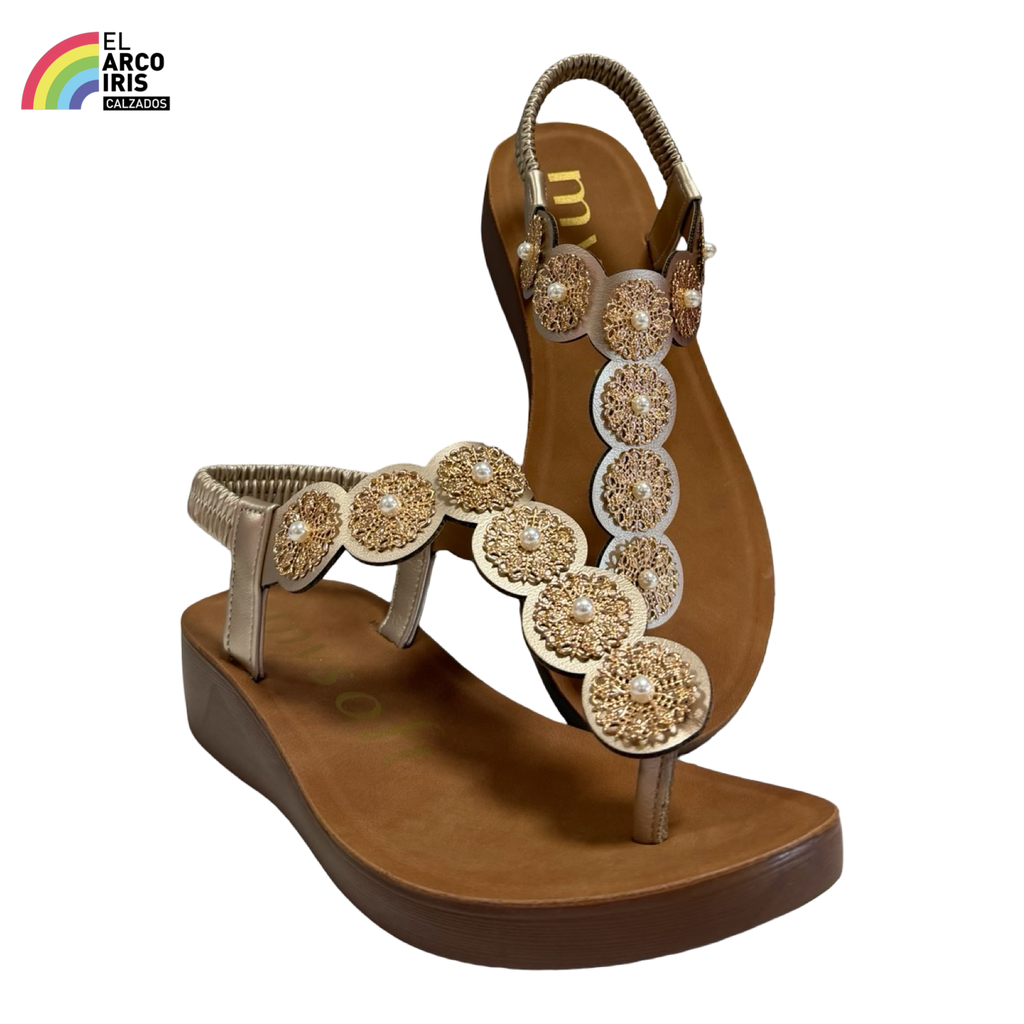 SANDALIA MUJER MYSOFT DEDO 26M172 PLATINO