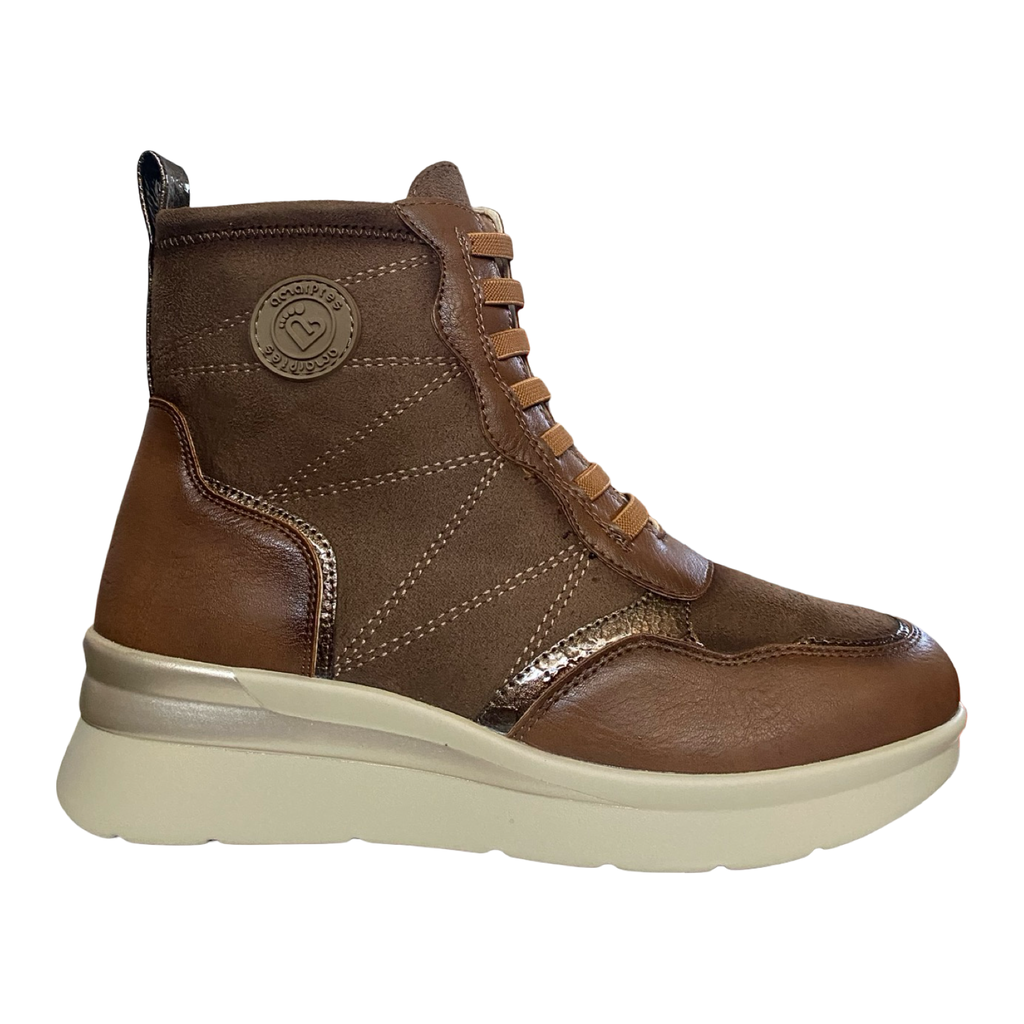 BOTÍN CONFORT ELÁSTICOS TAUPE SEÑORA AMARPIES 29422