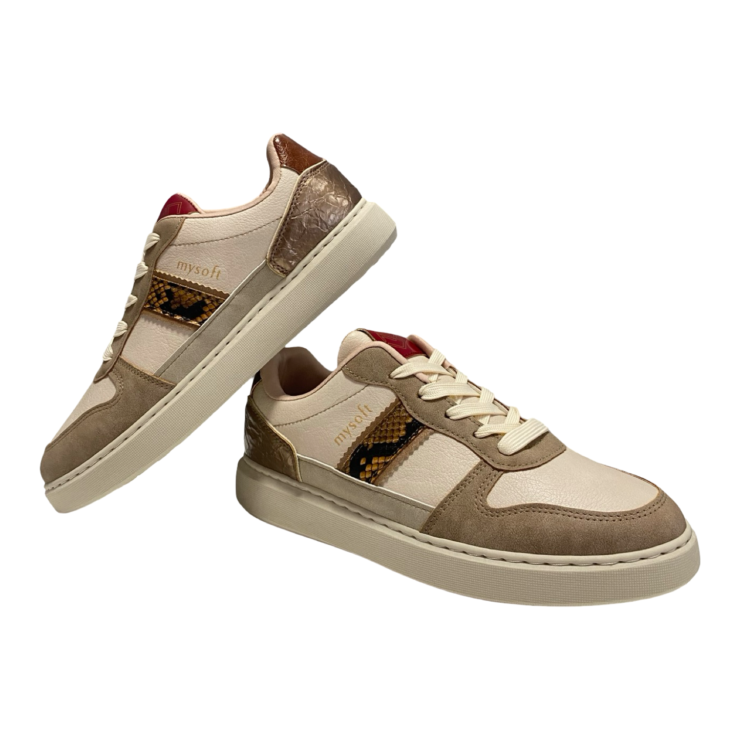 ZAPATO MUJER BEIG/CAMEL CORDONES MYSOFT 25M600