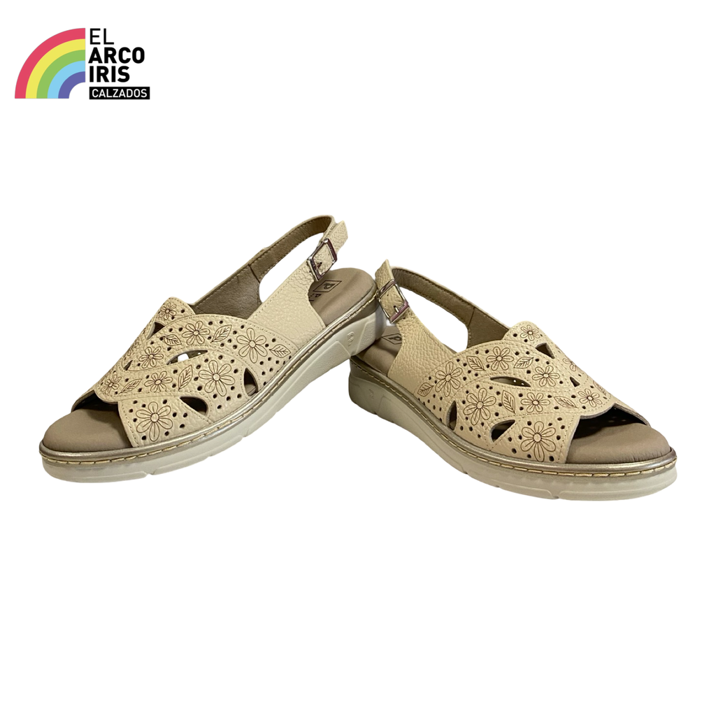 SANDALIAS MUJER PTILLOS 11001 BEIG