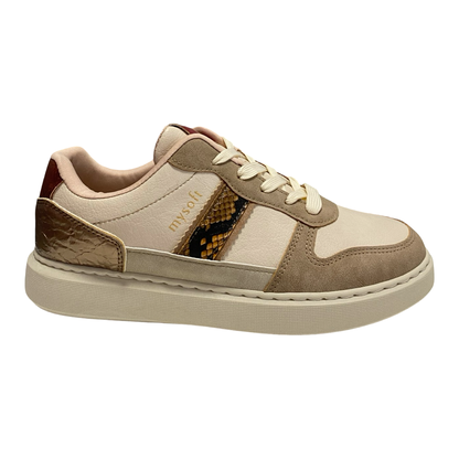 ZAPATO MUJER BEIG/CAMEL CORDONES MYSOFT 25M600