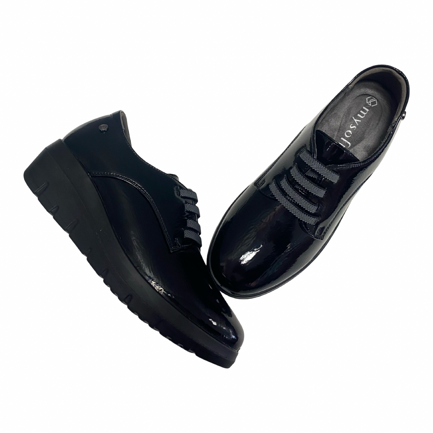 ZAPATO MUJER ELÁSTICO CUÑA NEGRO MYSOFT 25M586