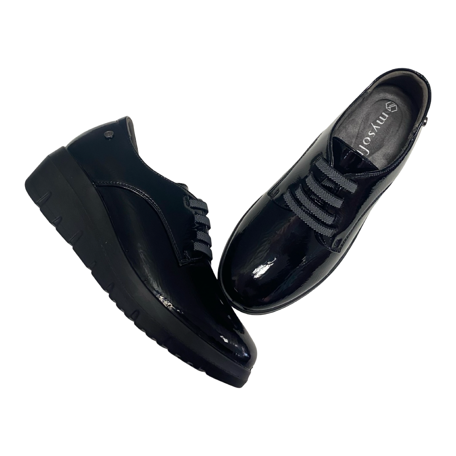 ZAPATO MUJER ELÁSTICO CUÑA NEGRO MYSOFT 25M586