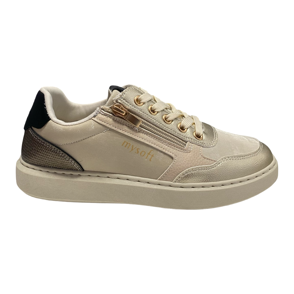 ZAPATO MUJER CREMALLERA BEIG/PLATINO MYSOFT 25M605