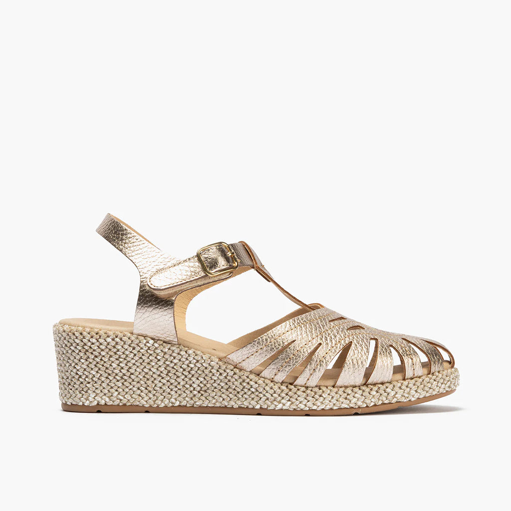 SANDALIA MUJER PITILLOS VALENCIANA ORO 11301