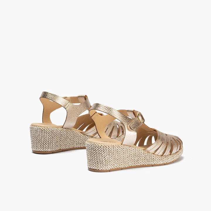 SANDALIA MUJER PITILLOS VALENCIANA ORO 11301