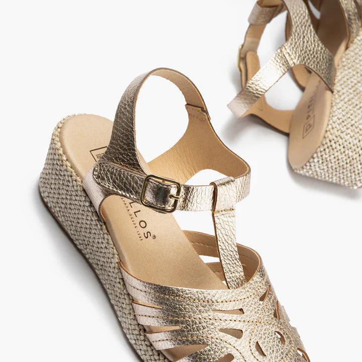 SANDALIA MUJER PITILLOS VALENCIANA ORO 11301