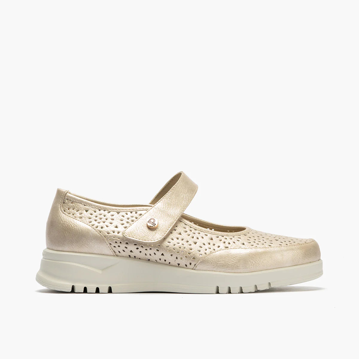 ZAPATO MUJER PITILLOS MERCEDES VELCRO ORO 20300