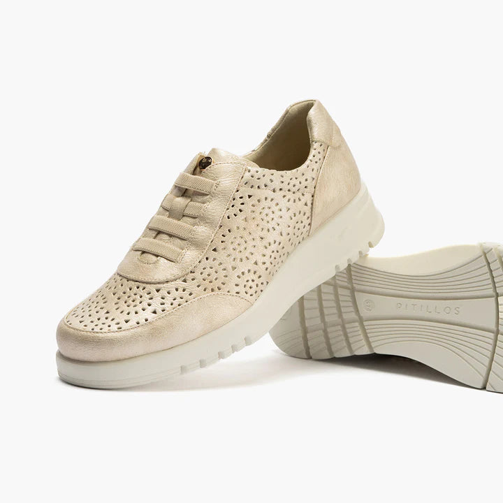 ZAPATO MUJER PITILLOS ELÁSTICO ORO 20301