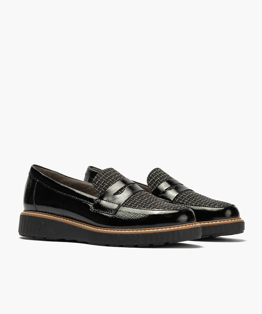 ZAPATO MUJER MOCASIN PITILLOS 11554 NEGRO