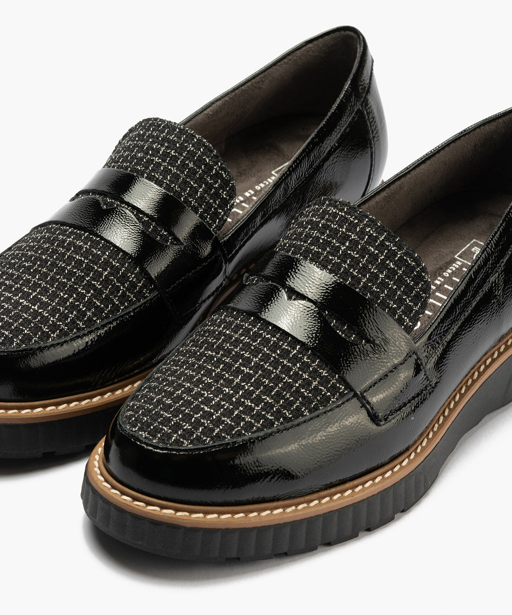 ZAPATO MUJER MOCASIN PITILLOS 11554 NEGRO