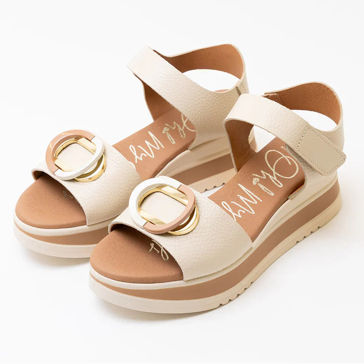 SANDALIA MUJER OH MY SANDALS 5974 CREMA