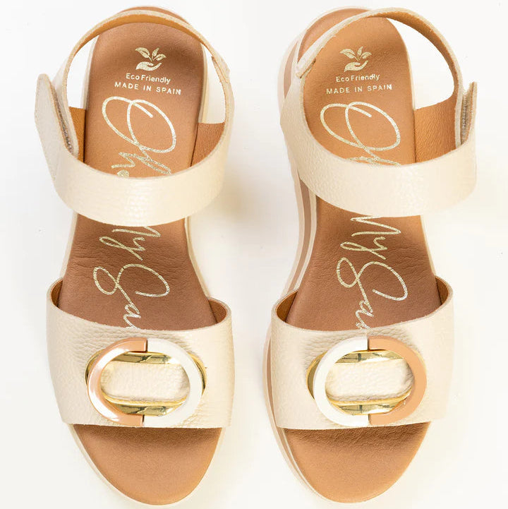 SANDALIA MUJER OH MY SANDALS 5974 CREMA
