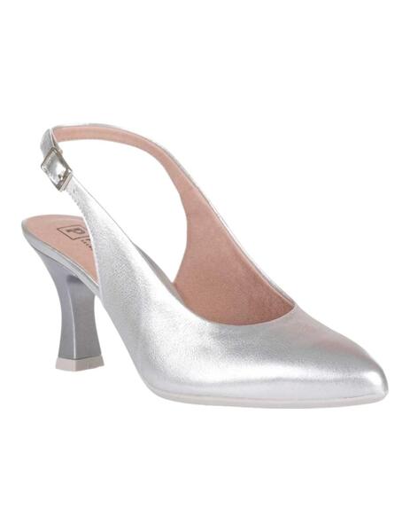 ZAPATO MUJER PITILLOS DESTALONADO PLATA 10521