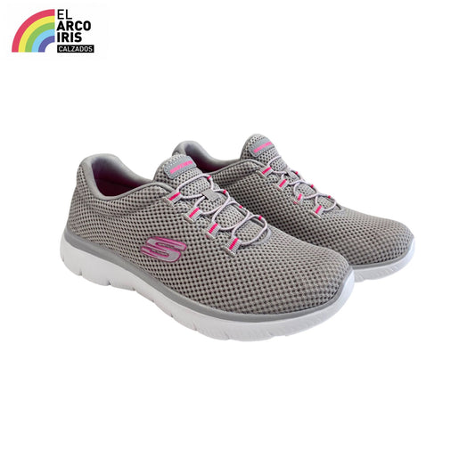 DEPORTIVA MUJER SKECHERS 12985 GRIS