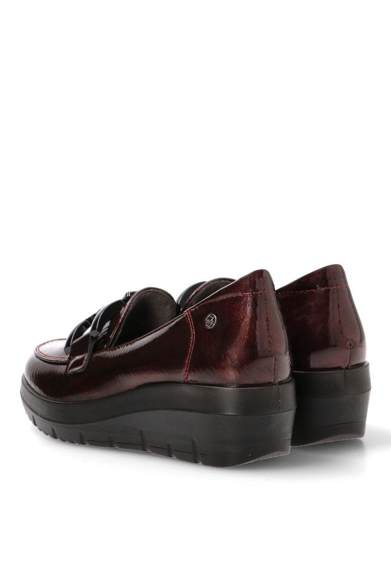 ZAPATO MOCASÍN MUJER MYSOFT BURDEOS CUÑA 25M585