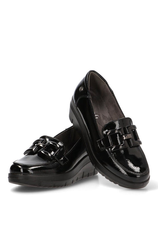 ZAPATO MOCASÍN MUJER MYSOFT NEGRO CUÑA 25M585