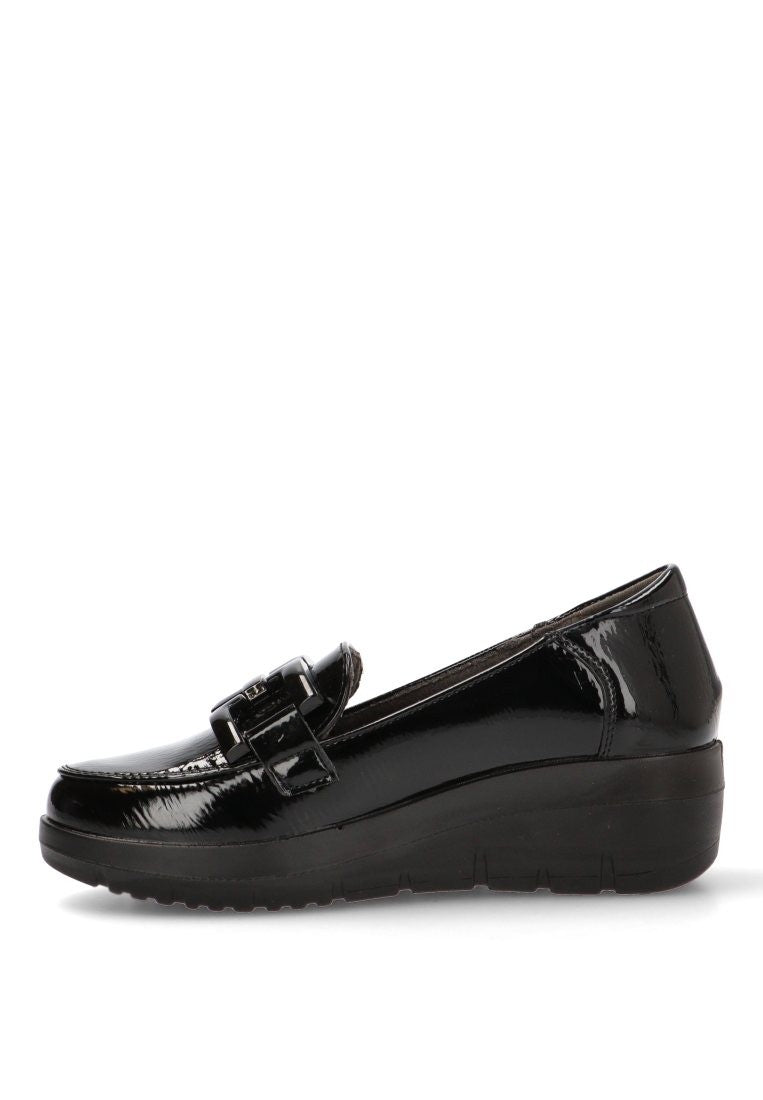 ZAPATO MOCASÍN MUJER MYSOFT NEGRO CUÑA 25M585