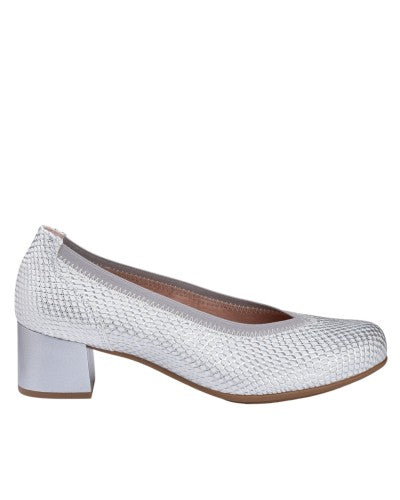 ZAPATO MUJER PITILLOS SALÓN PLATA TACÓN MEDIO 11130