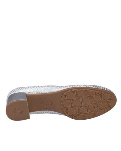 ZAPATO MUJER PITILLOS SALÓN PLATA TACÓN MEDIO 11130