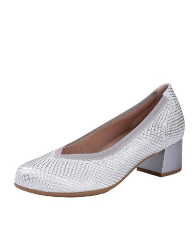 ZAPATO MUJER PITILLOS SALÓN PLATA TACÓN MEDIO 11130