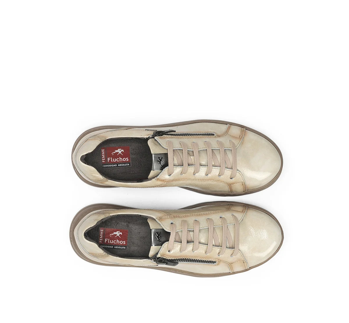 ZAPATO CORDONES MUJER FLUCHOS F1666 BEIG
