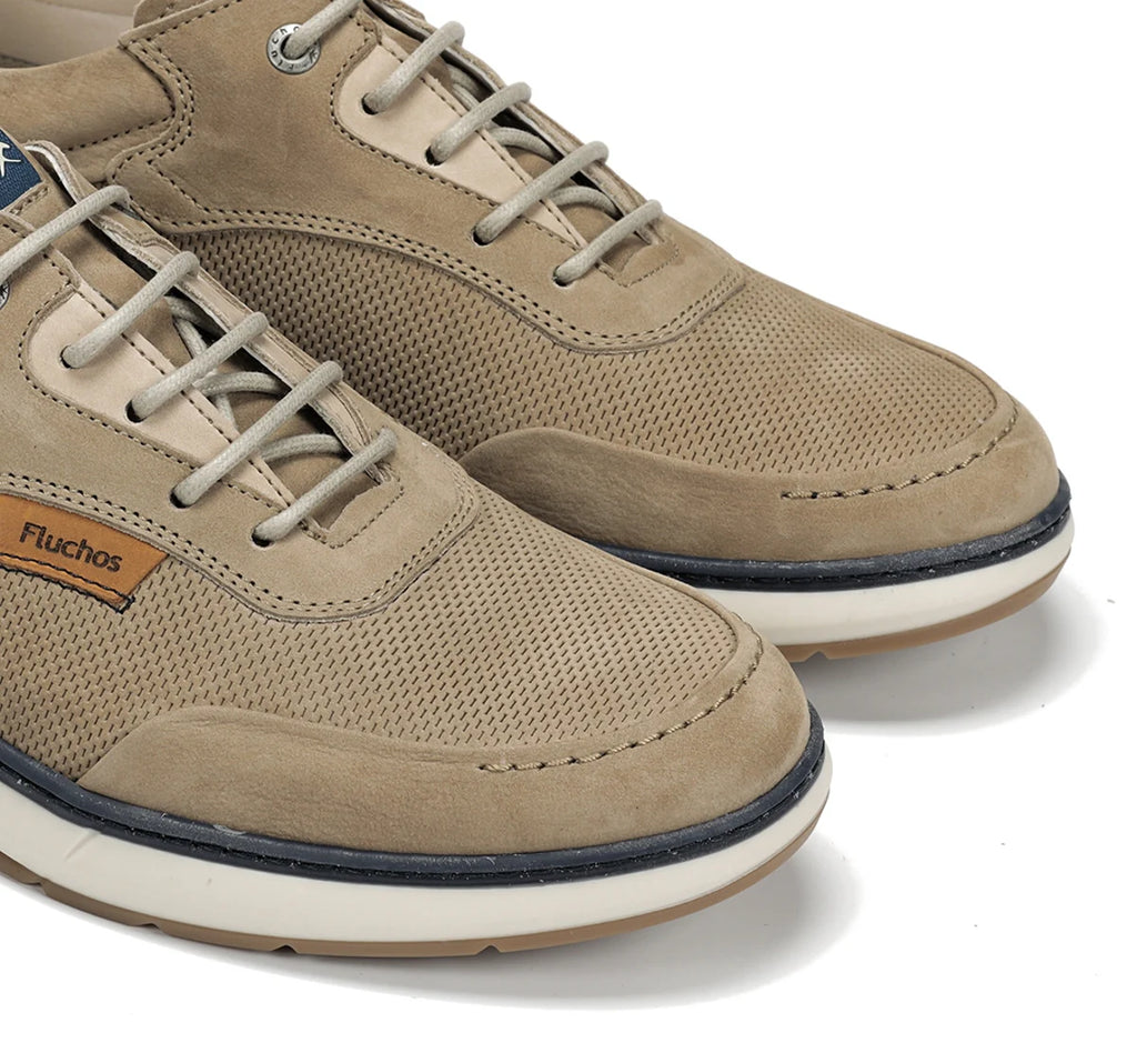 ZAPATO HOMBRE FLUCHOS F2210 BLUCHER NOBUCK TAUPE
