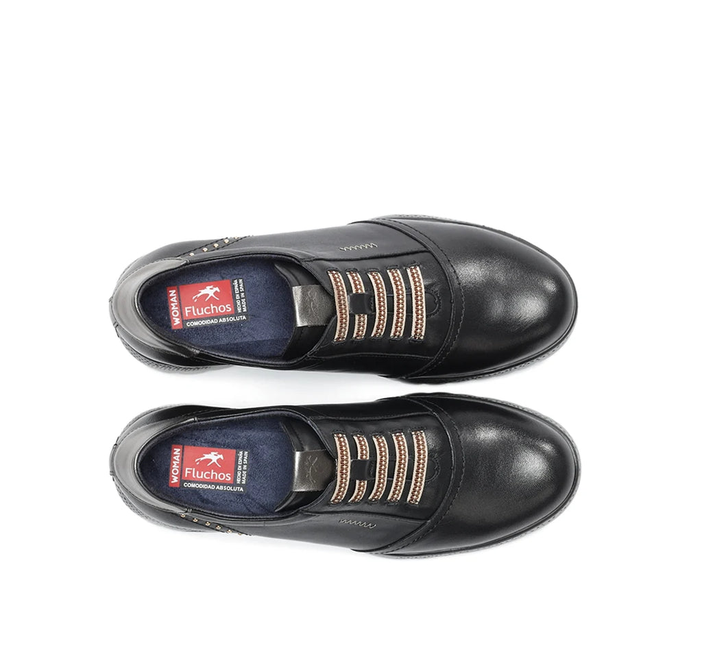 ZAPATO MUJER FLUCHOS ELASTICOS F2096 NEGRO