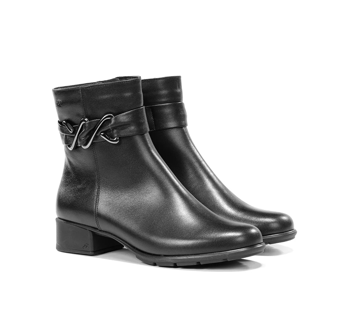 BOTIN MUJER TACÓN FLUCHOS F2561 NEGRO