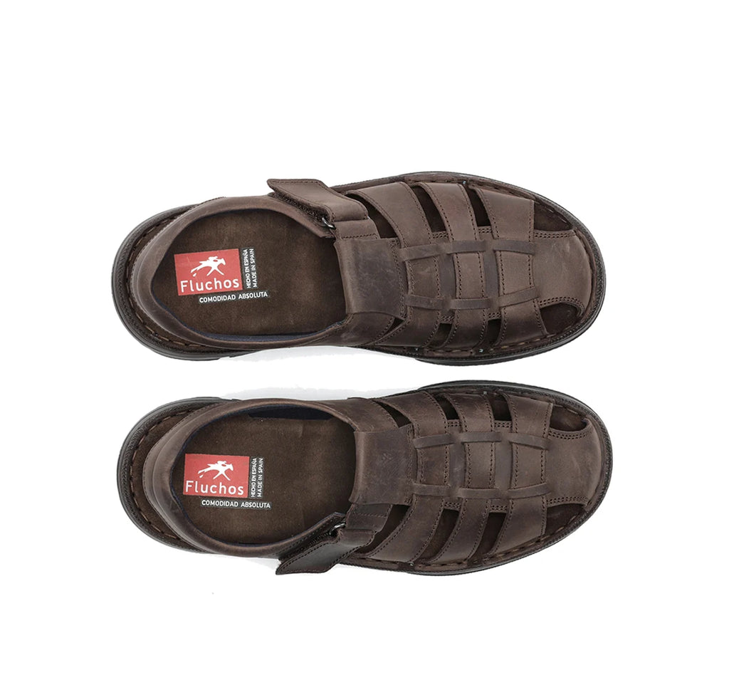 SANDALIA HOMBRE FLUCHOS AZORES GAUCHO MARRON F2198