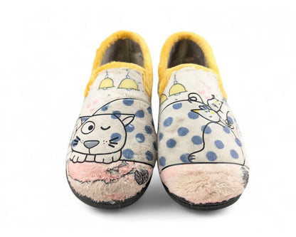 ZAPATILLA CASA MUJER PLUMAFLEX ROAL CERRADA GATO 12043