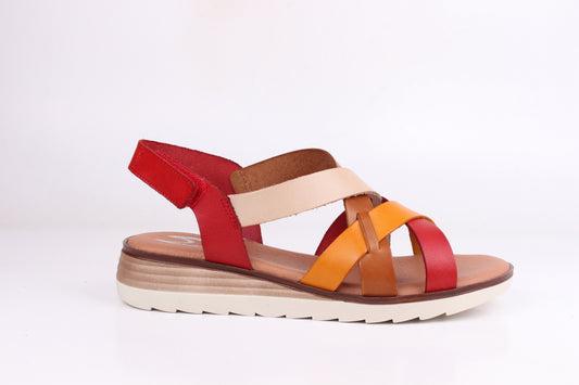 SANDALIA MUJER MARILA 1554 MULTI - ROJO