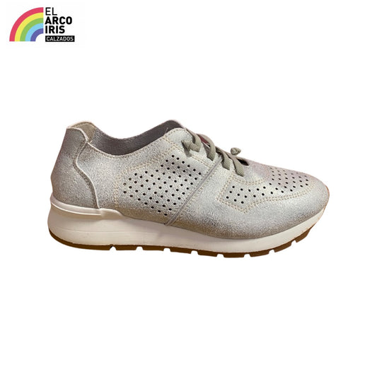 ZAPATO DEPORTIVO MUJER FLEX 313N PLATA