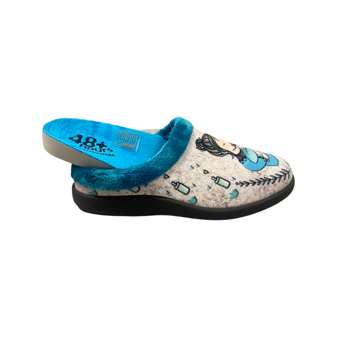 ZAPATILLA MUJER CASA 48HORAS 229205 TURQUESA